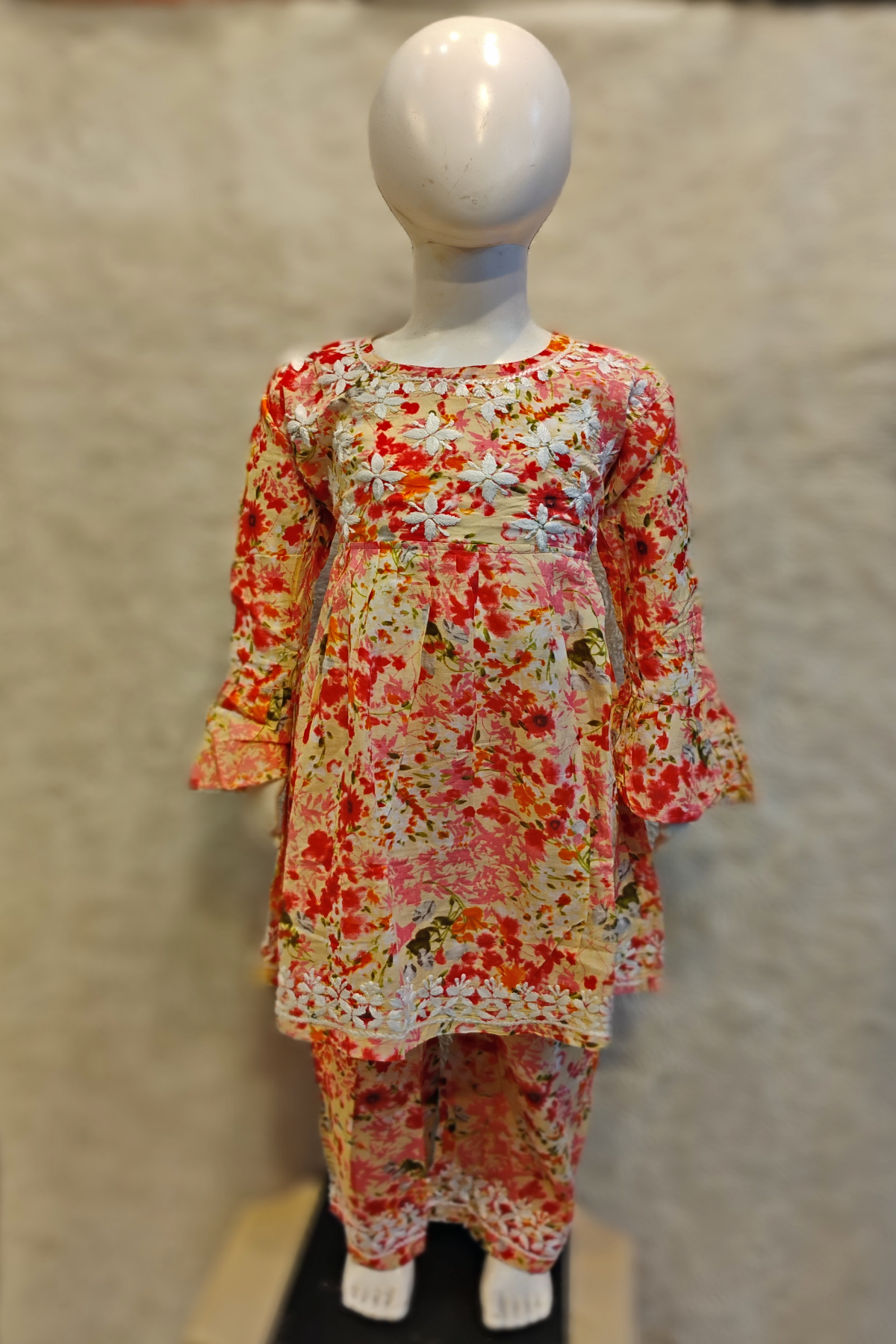 Printed Kids Lucknowi Chikankari Set